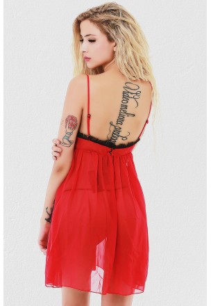 Red Erotic Nightgowns E-23